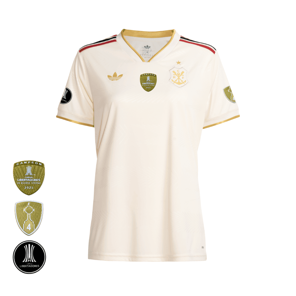 Camisa Flamengo Dourada | Jogo 3 2026 | Libertadores Sem Patrocínios | Feminina