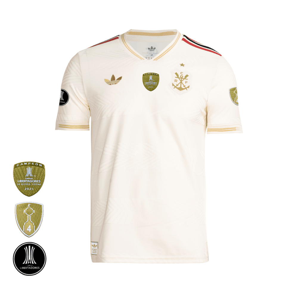 Camisa Flamengo Dourada | Jogo 3 2026 | Libertadores Sem Patrocínios | Versão Jogador